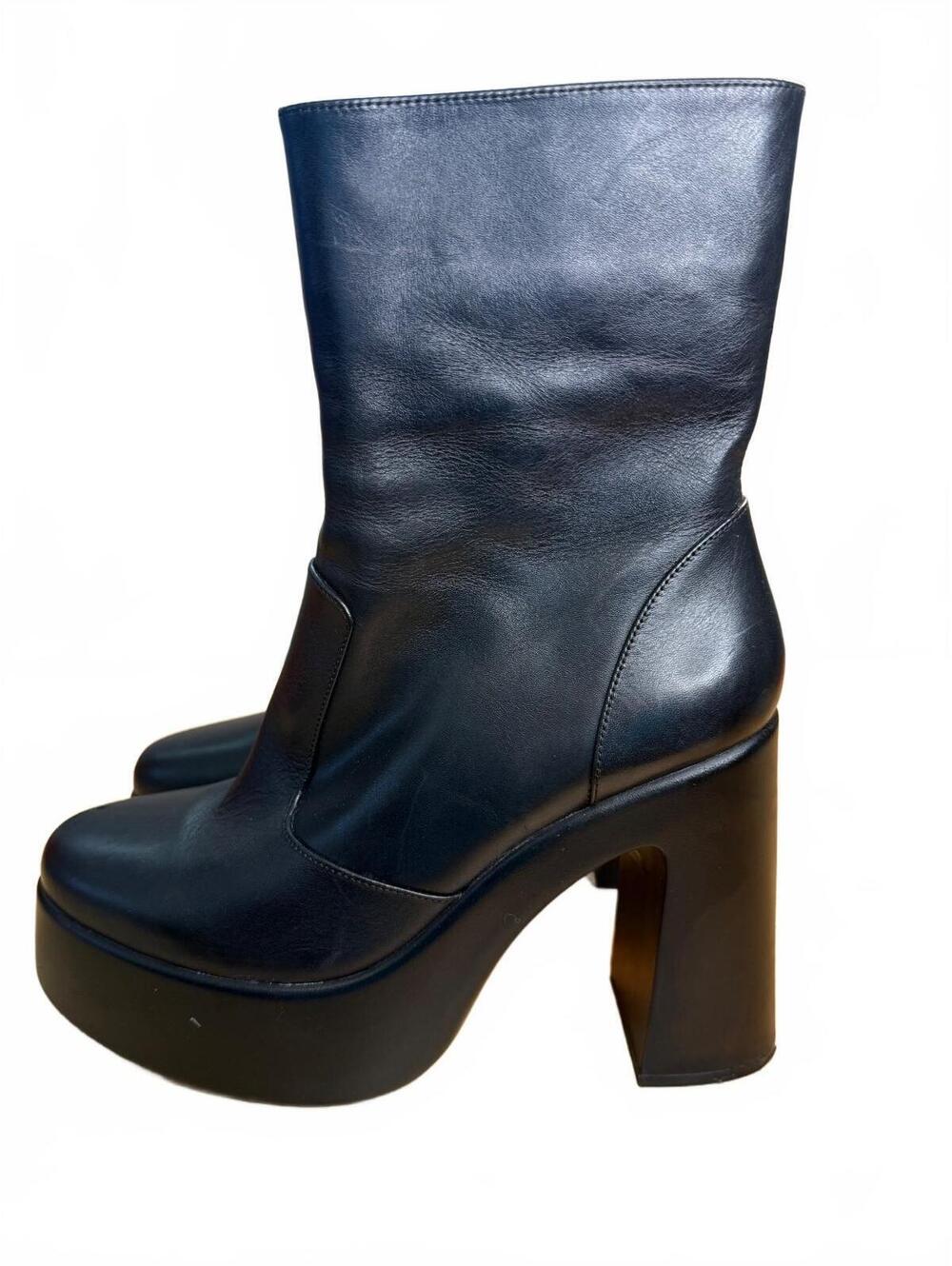 GB Gianni Bini Levi Tate Leather Platform Mid Boots Size 10